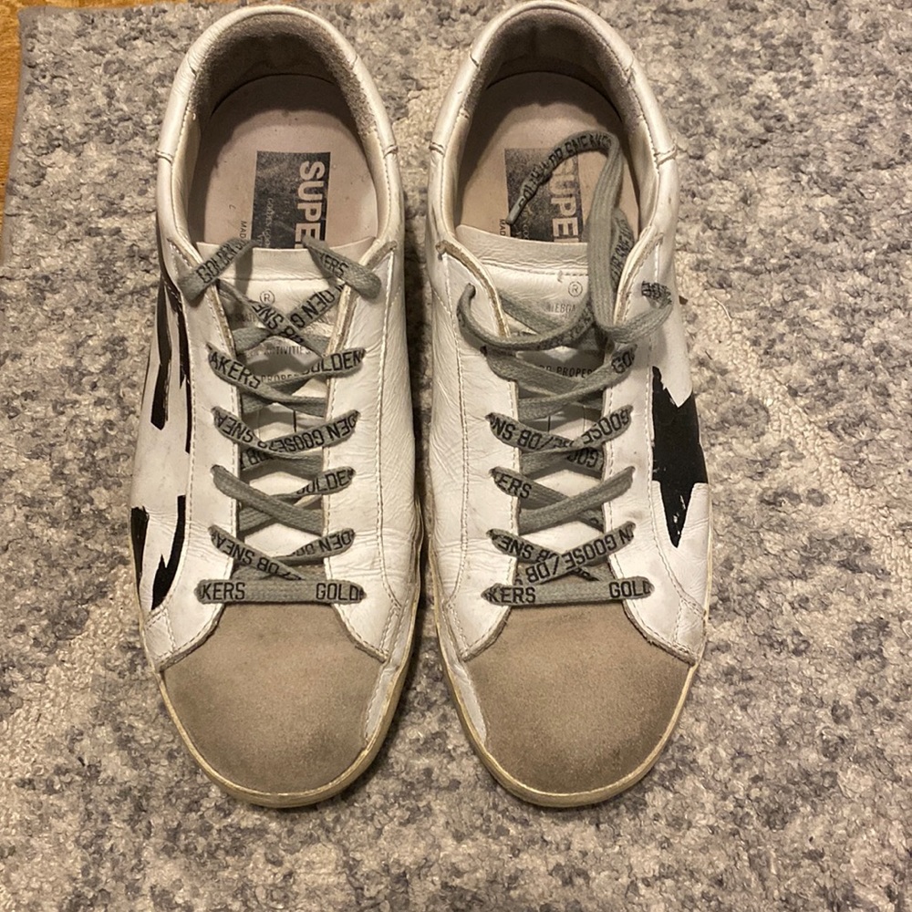Golden Goose White Flag Superstar Sneakers